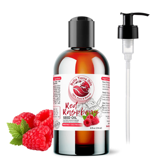 Red Raspberry Seed Oil: Cold-Pressed, Pure, Ideal for Protective Skin Care - Bella Terra Oils