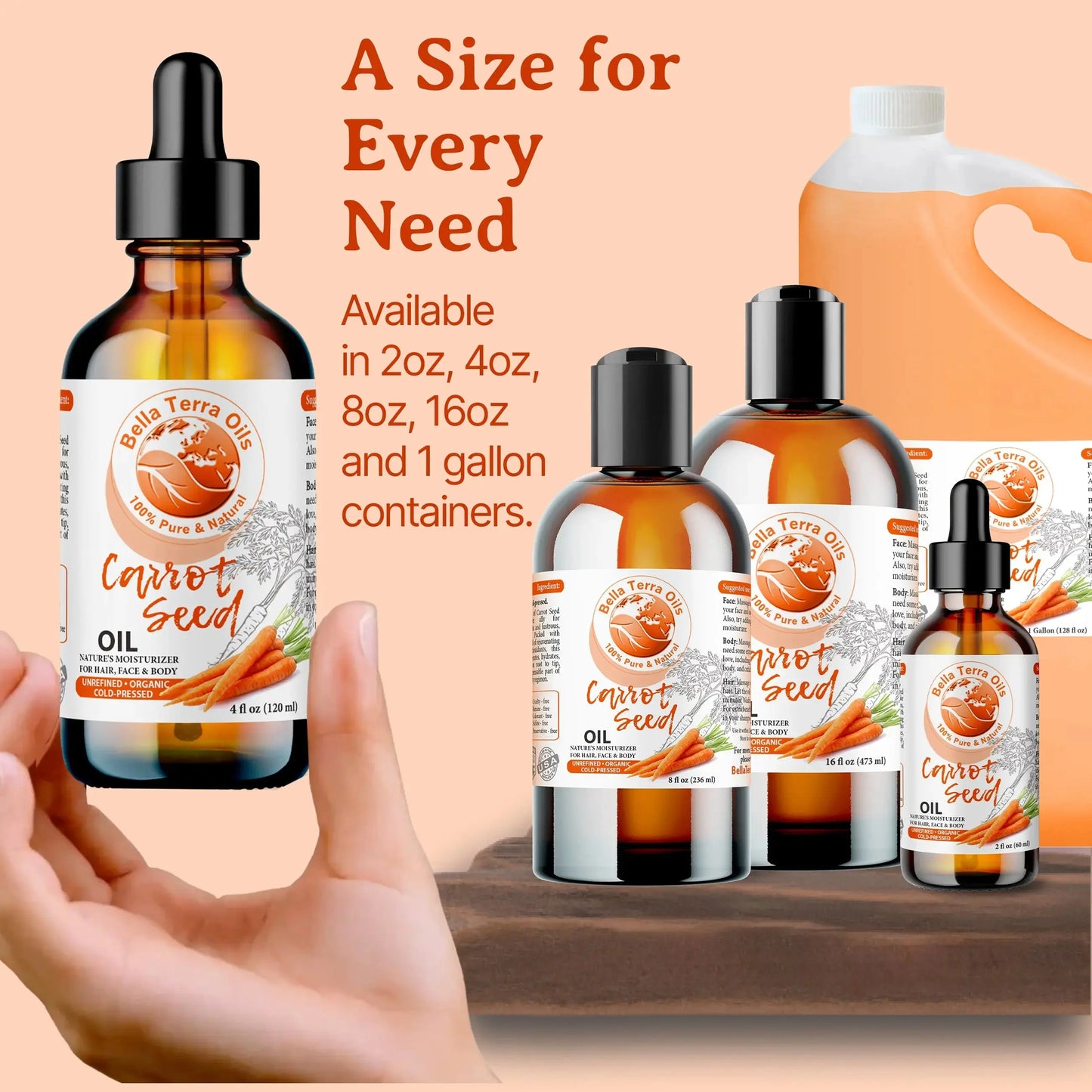 Bulk Wholesale Carrot Seed Oil Gallon - Bella Terra Oils