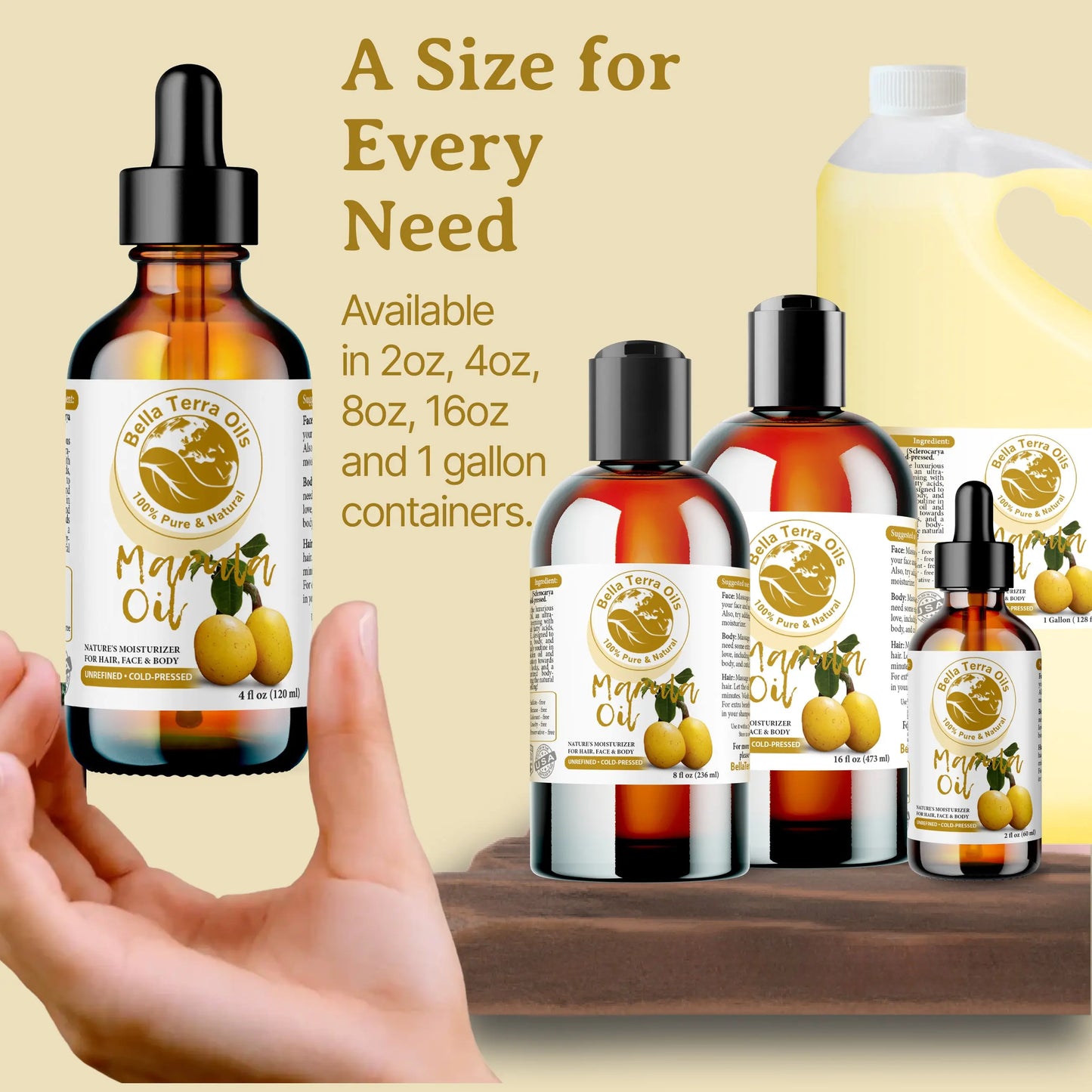Bulk Wholesale Marula Oil Gallon - Bella Terra Oils