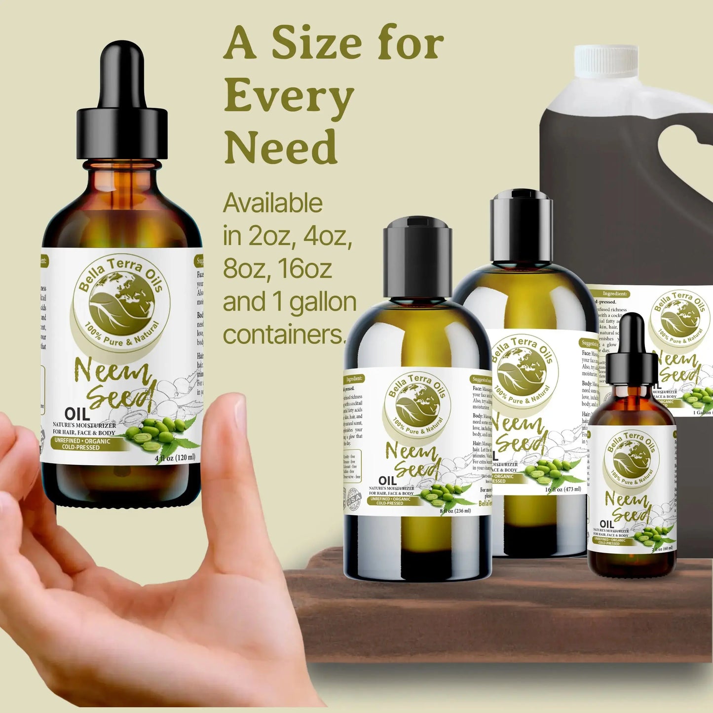 Bulk Wholesale Neem Seed Oil Gallon - Bella Terra Oils