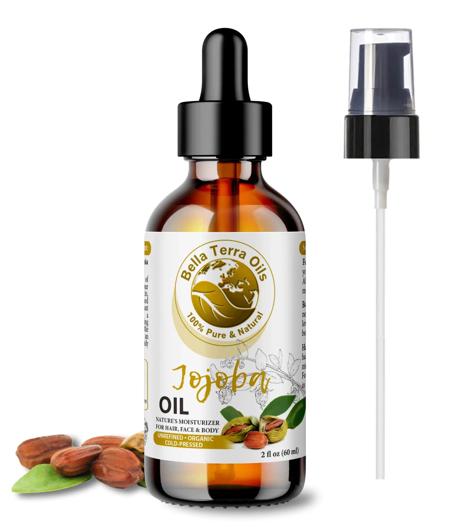 Jojoba Oil: Pure, Cold-Pressed, Ideal for Skin, Hair, and Beauty Care - Bella Terra Oils