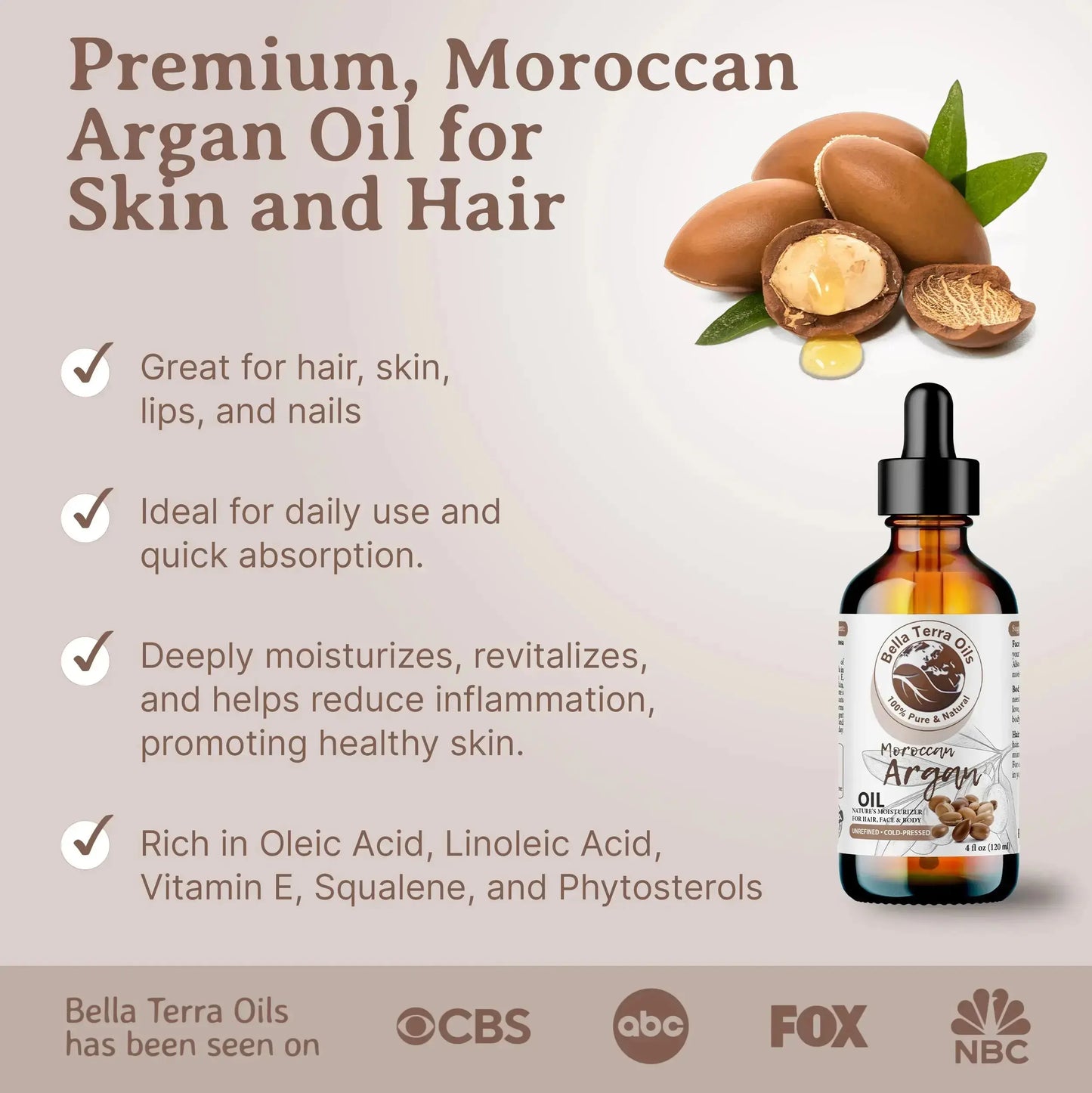 Argan Oil: Natural, Cold-Pressed, Sourced from Moroccan Argan Trees - Bella Terra Oils