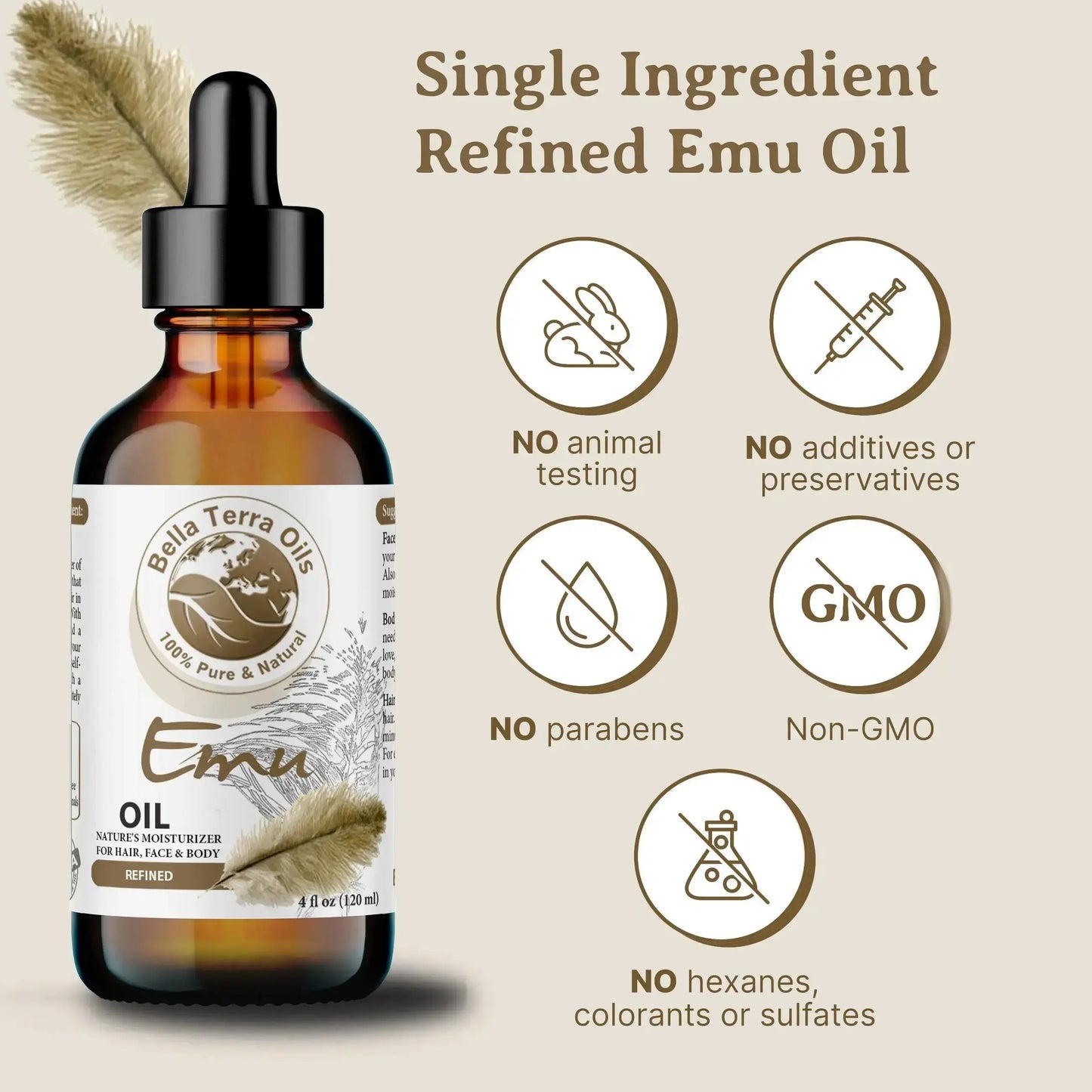 Emu Oil - 16oz | Premium Grade, Ultra-Moisturizing Oil for Skin, Hair & DIY Projects