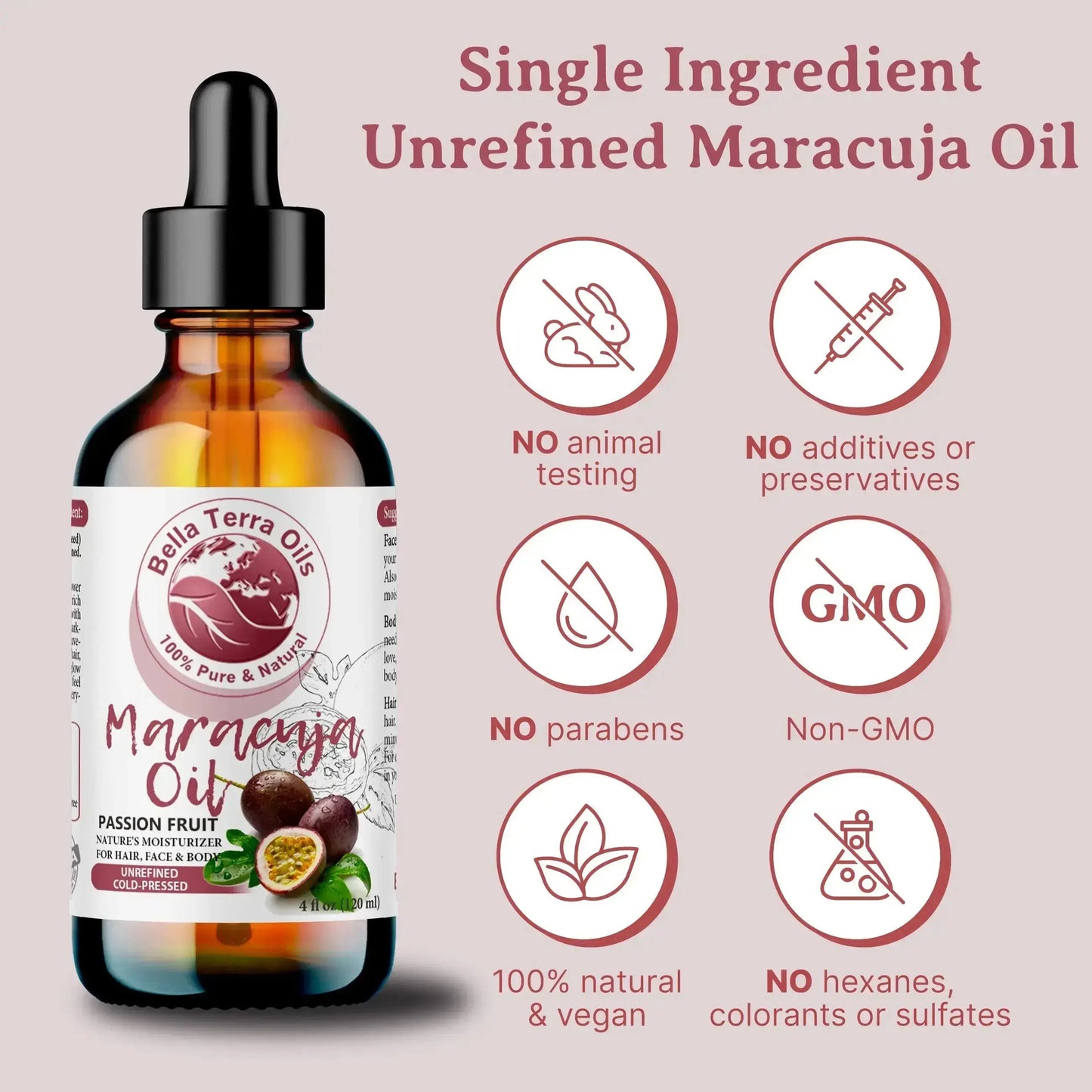 Maracuja Oil - 16oz | Premium Grade, Cold-Pressed Passion Fruit Oil for Skin, Hair & DIY Projects