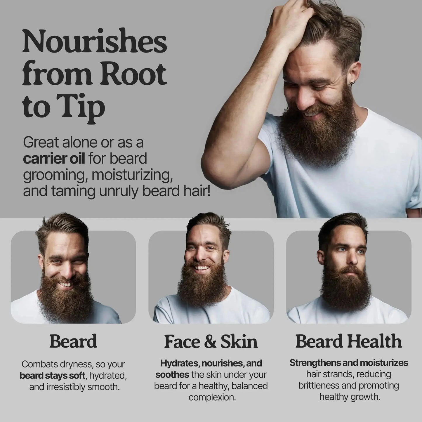 Beard Oil: Premium Blend, Nourishes & Softens, Ideal for Facial Hair Care - Bella Terra Oils