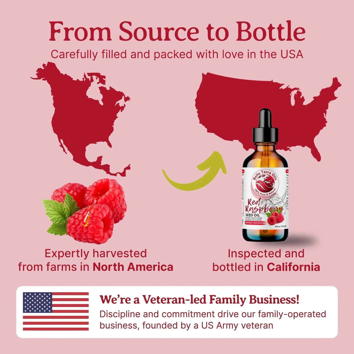 Red Raspberry Seed Oil: Cold-Pressed, Pure, Ideal for Protective Skin Care - Bella Terra Oils
