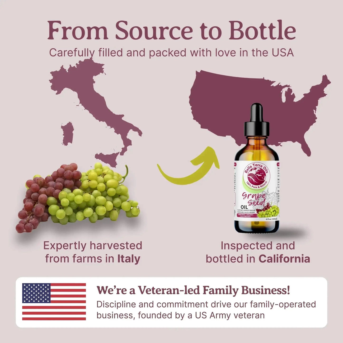 Organic 8oz Grape Seed Oil - Pure, Cold-Pressed, All-Natural Oil for Beauty & Wellness