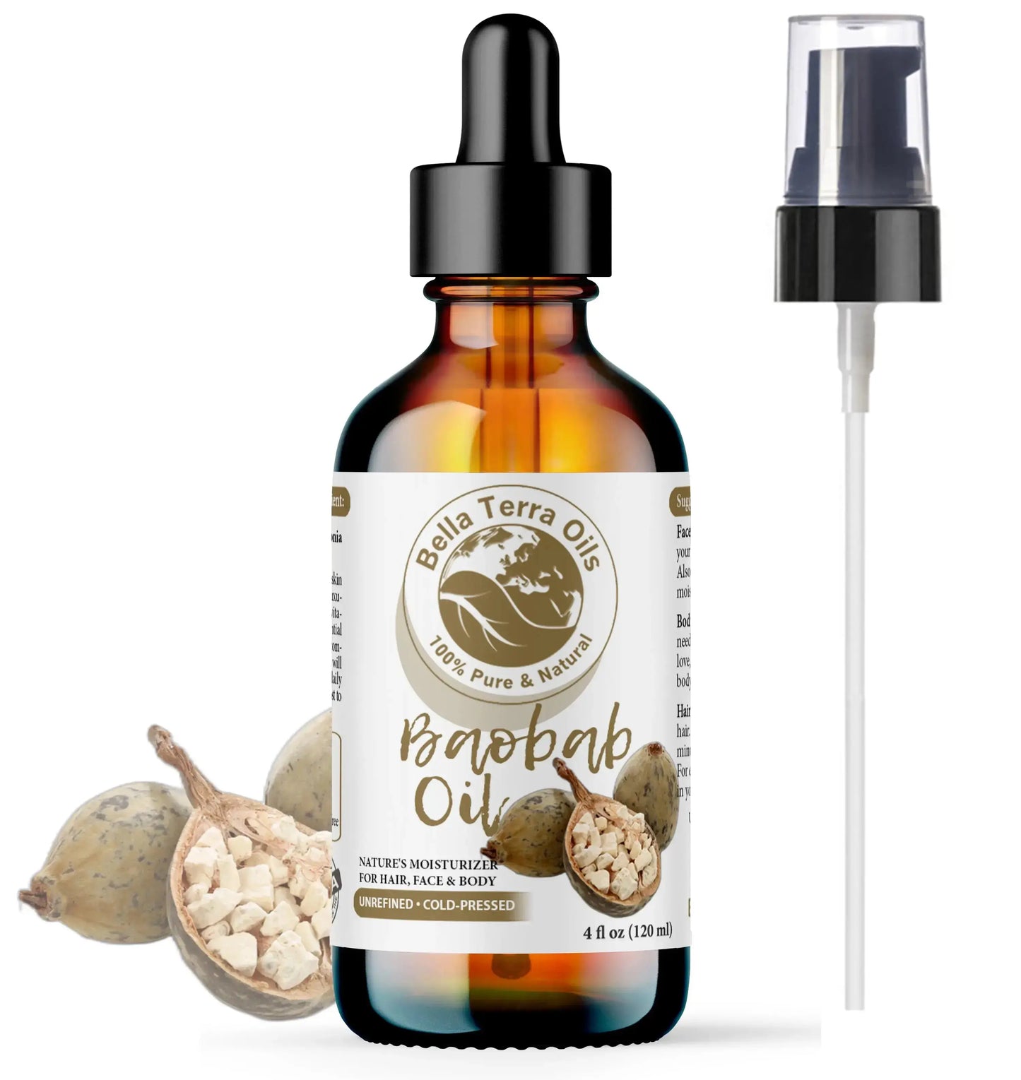 Baobab Oil: Cold-Pressed, Pure, Extracted from African Baobab Seeds - Bella Terra Oils