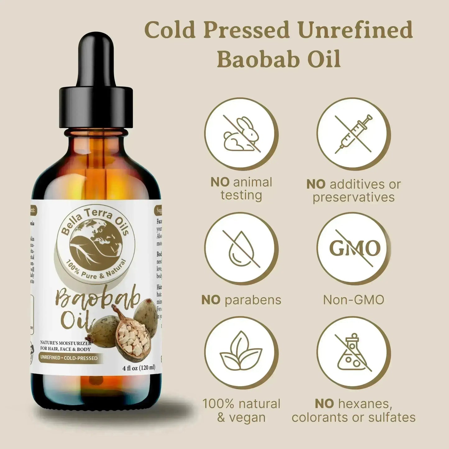 Baobab Oil: Cold-Pressed, Pure, Extracted from African Baobab Seeds - Bella Terra Oils