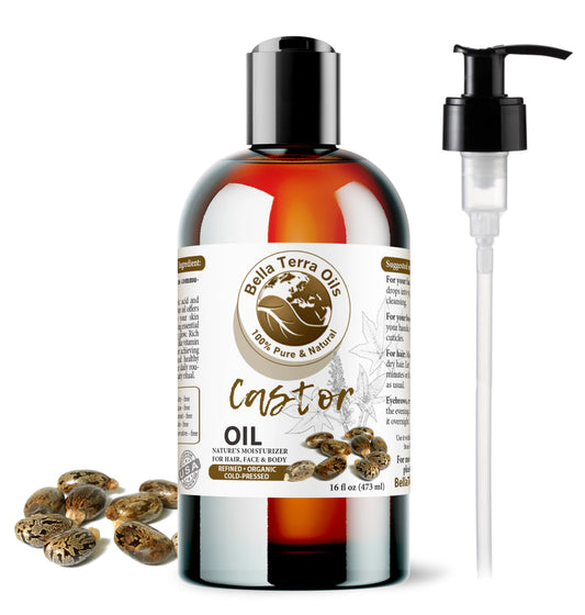 Castor Oil: Natural, Cold-Pressed, Versatile for Skin, Hair, and Wellness - Bella Terra Oils