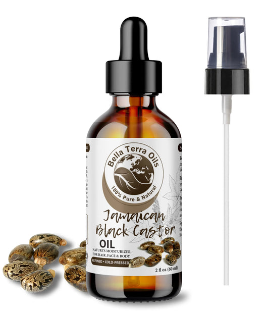 Black Castor Oil: Pure, Cold-Pressed, Ideal for Hair and Scalp Health - Bella Terra Oils