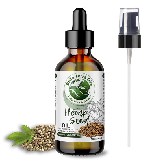 Pure Hemp Seed Oil - 2oz | Premium Cold-Pressed Oil for Skin, Hair & Wellness
