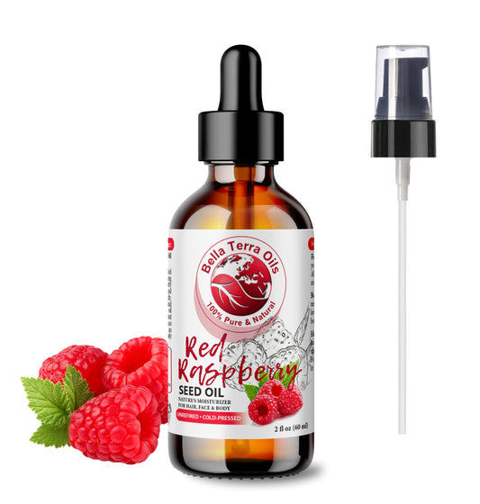 Red Raspberry Seed Oil: Cold-Pressed, Pure, Ideal for Protective Skin Care - Bella Terra Oils