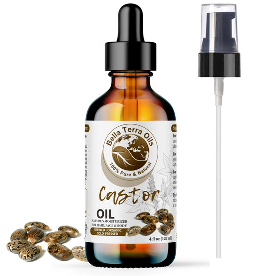 Castor Oil: Natural, Cold-Pressed, Versatile for Skin, Hair, and Wellness - Bella Terra Oils