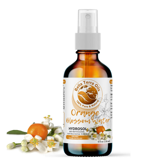 Orange Blossom Water: Natural, Fragrant, Ideal for Skin, Hair, Aromatherapy - Bella Terra Oils