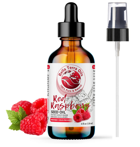 Red Raspberry Seed Oil: Cold-Pressed, Pure, Ideal for Protective Skin Care - Bella Terra Oils