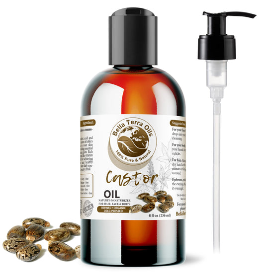 Castor Oil: Natural, Cold-Pressed, Versatile for Skin, Hair, and Wellness - Bella Terra Oils