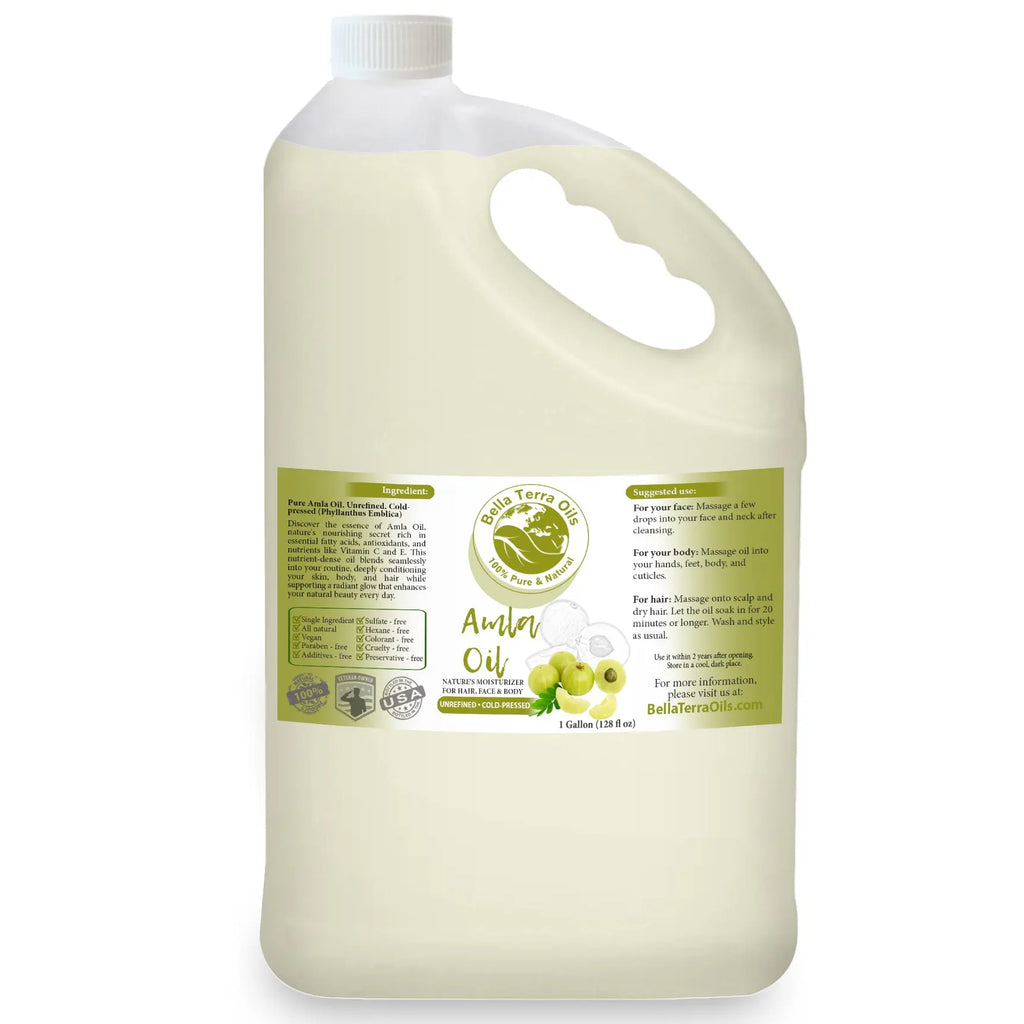 Amla Oil Gallon – 128oz | Wholesale Bulk Supply of Cold-Pressed Oil