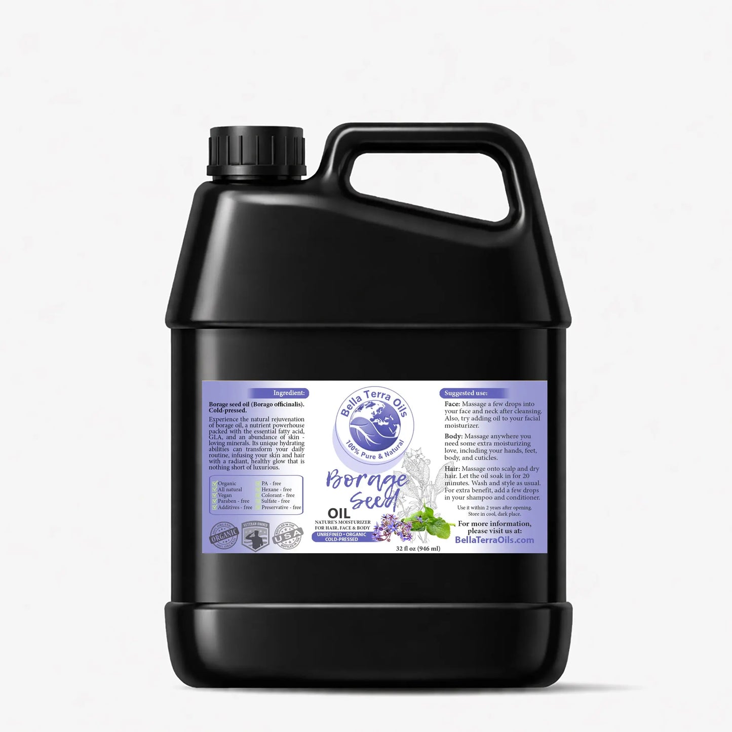 Natural Borage Seed Oil Gallon - 128oz