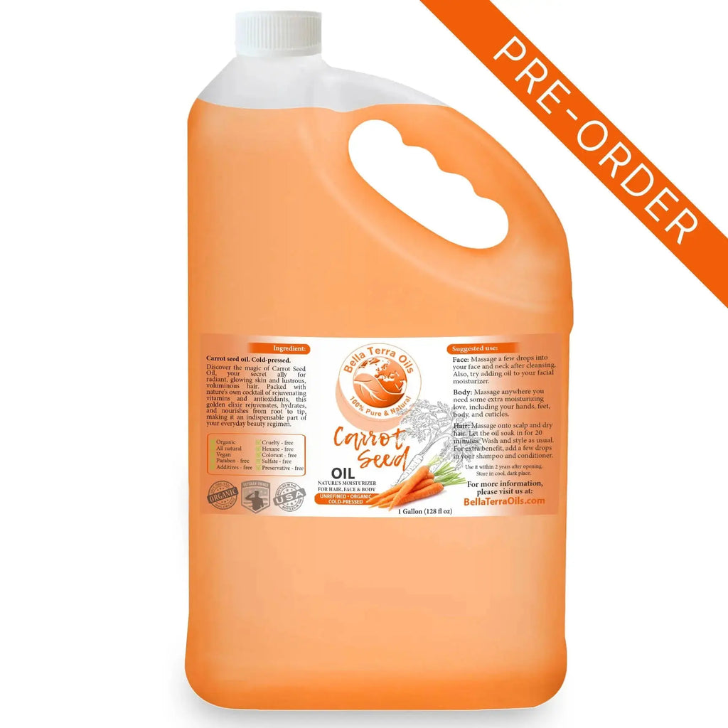 Organic Carrot Seed Oil Gallon - 128oz | Wholesale Bulk Supply of Cold-Pressed Oil