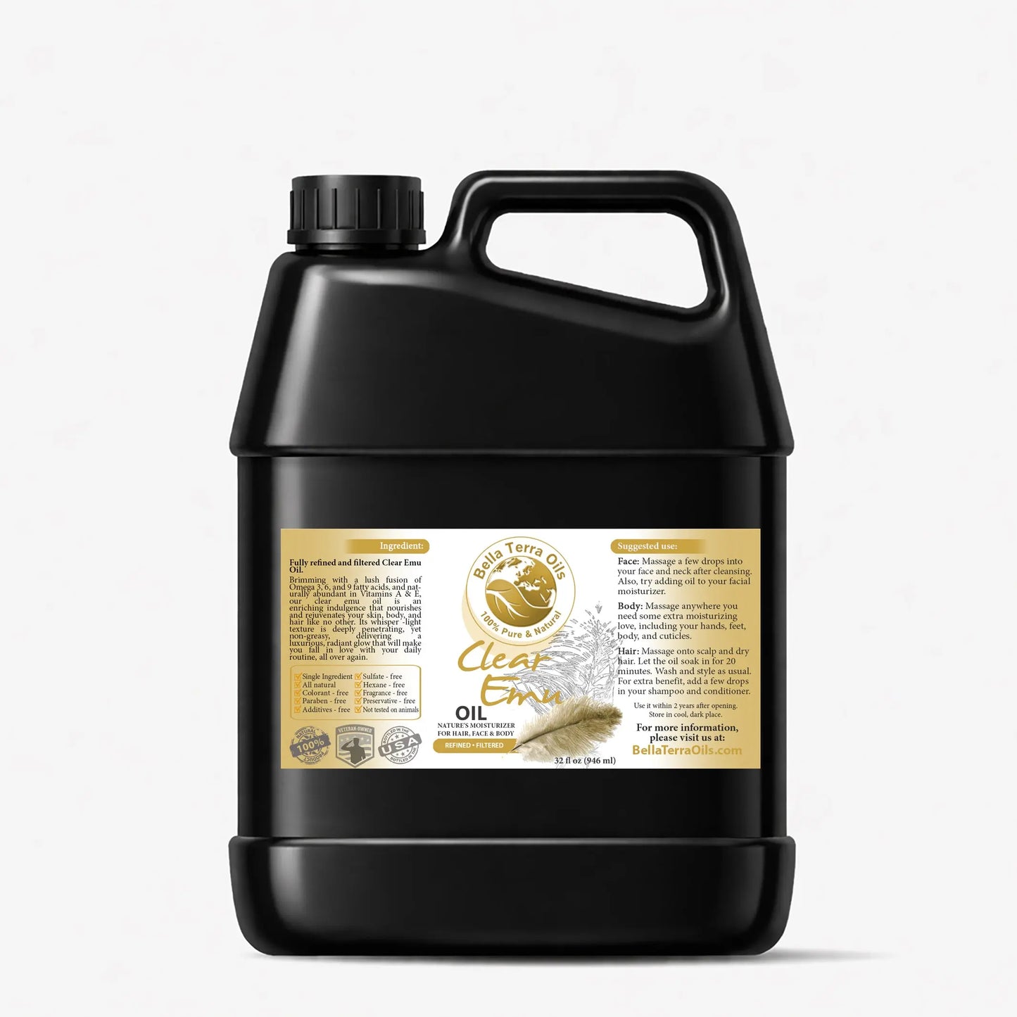 Clear Emu Oil Gallon - 128oz