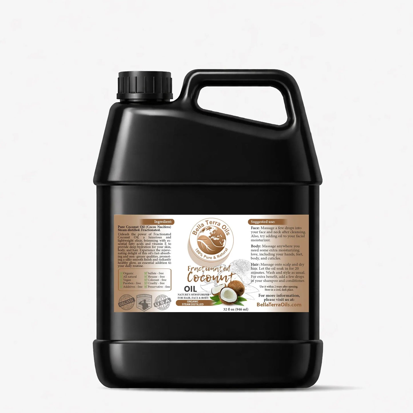 Natural Fractionated Coconut Oil Gallon - 128oz