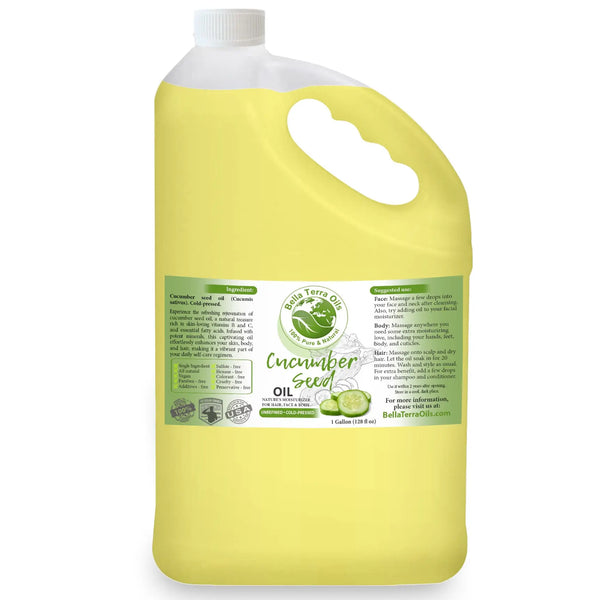 Cucumber Seed Oil - Wholesale — 1 gallon (128 oz) bottle — Bella Terra Oils