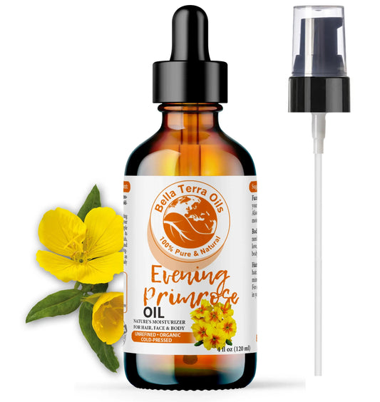 Evening Primrose Oil: Cold-Pressed, Pure, Ideal for Skin and Health - Bella Terra Oils