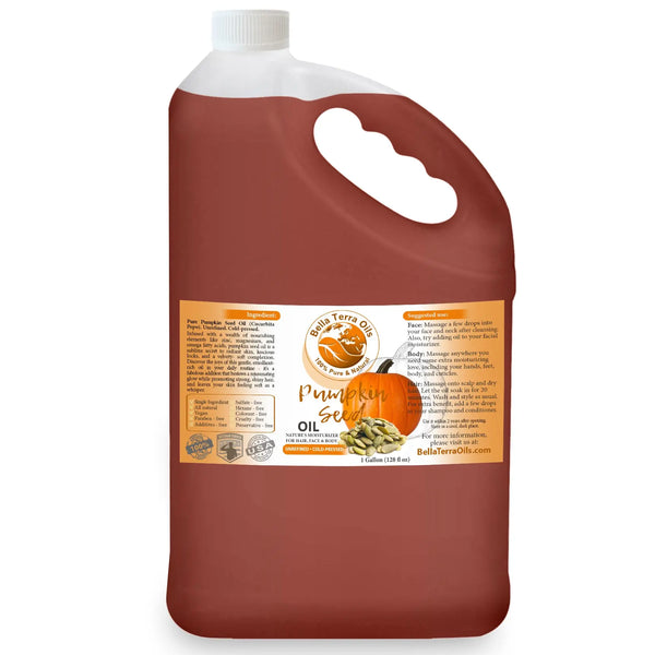 Natural Pumpkin Seed Oil - Wholesale — 1 gallon (128 oz) bottle — Bella Terra Oils