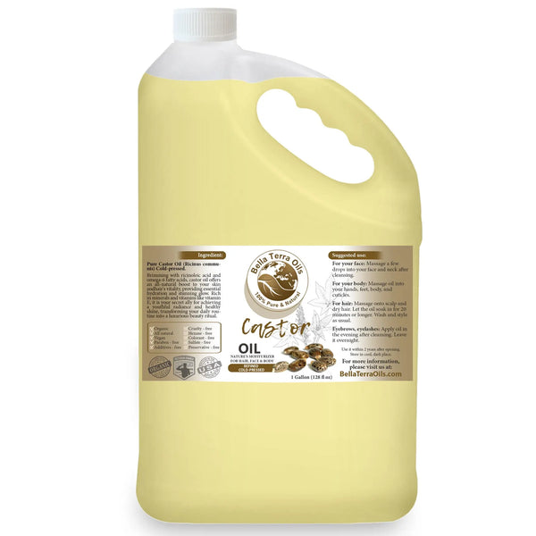 Natural Castor Oil - Wholesale — 1 gallon (128 oz) bottle — Bella Terra Oils