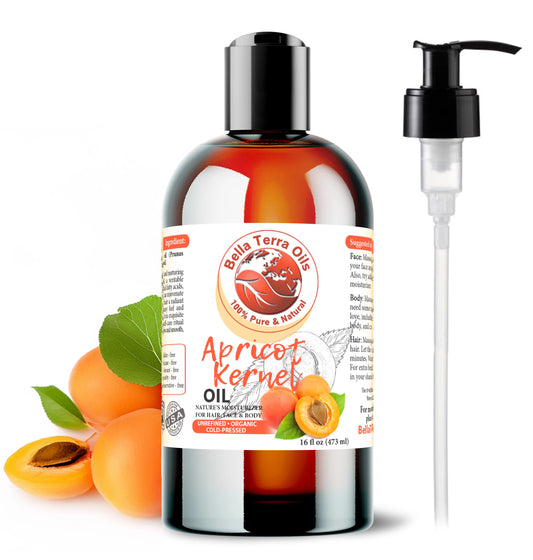 Apricot Kernel Oil - Pure & Natural Cold-Pressed - Bella Terra Oils