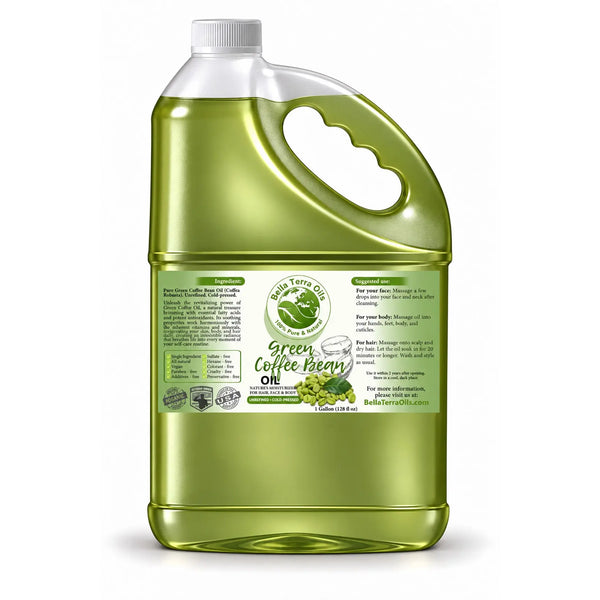 Green Coffee Bean Oil - Wholesale — 1 gallon (128 oz) bottle — Bella Terra Oils