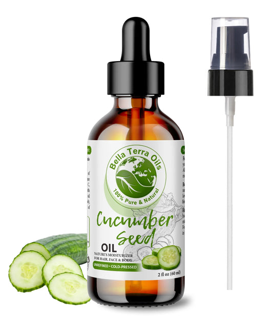 Cucumber Seed Oil: Cold-Pressed, Pure, Ideal for Skin Hydration & Care - Bella Terra Oils