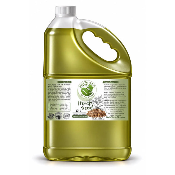 Hemp Seed Oil  - Wholesale — 1 gallon (128 oz) bottle — Bella Terra Oils