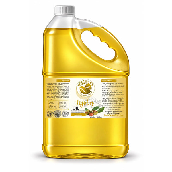 Natural Jojoba Oil - Wholesale — 1 gallon (128 oz) bottle — Bella Terra Oils