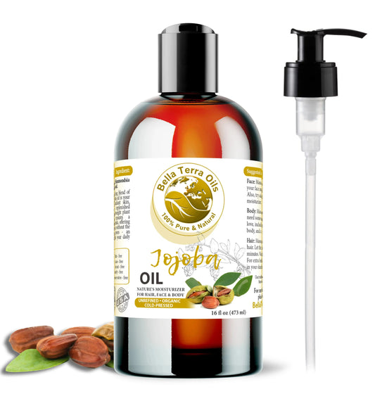 Jojoba Oil: Pure, Cold-Pressed, Ideal for Skin, Hair, and Beauty Care - Bella Terra Oils