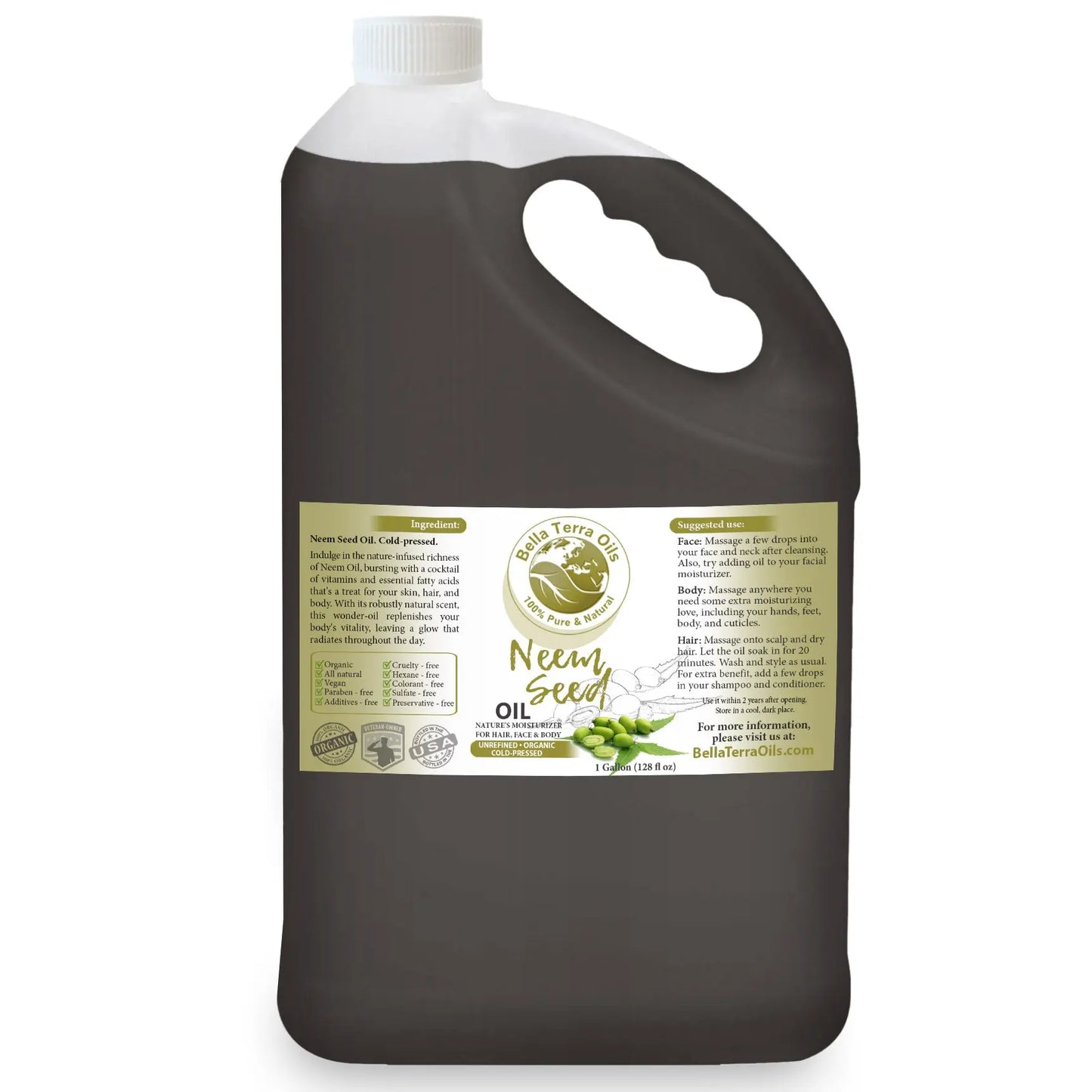 Organic Neem Seed Oil Gallon - 128oz