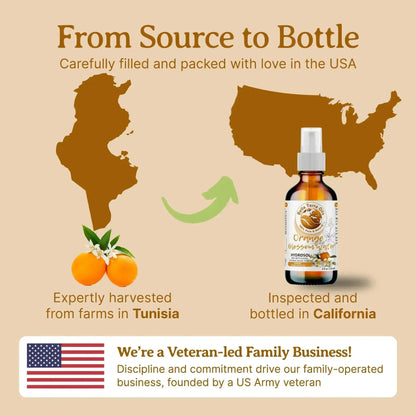 Orange Blossom Water: Natural, Fragrant, Ideal for Skin, Hair, Aromatherapy - Bella Terra Oils