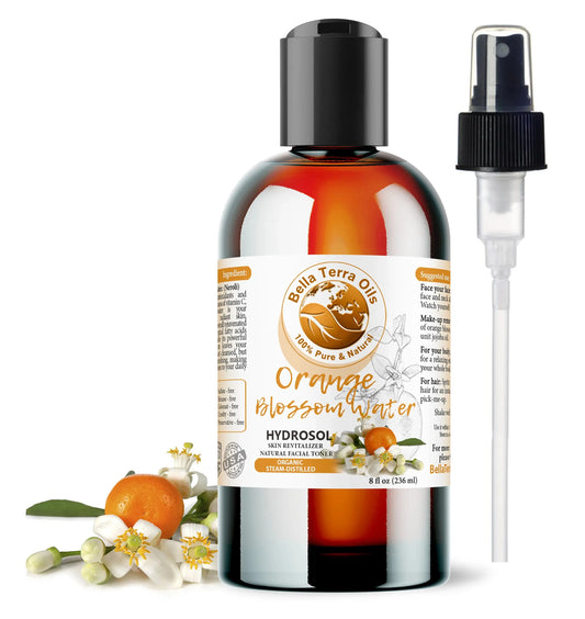 Orange Blossom Water: Natural, Fragrant, Ideal for Skin, Hair, Aromatherapy - Bella Terra Oils
