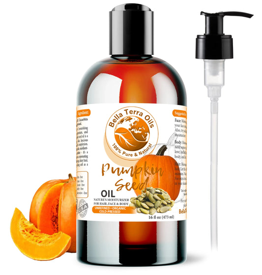 Pumpkin Seed Oil: Cold-Pressed, Natural, Perfect for Skin, Hair, Wellness - Bella Terra Oils