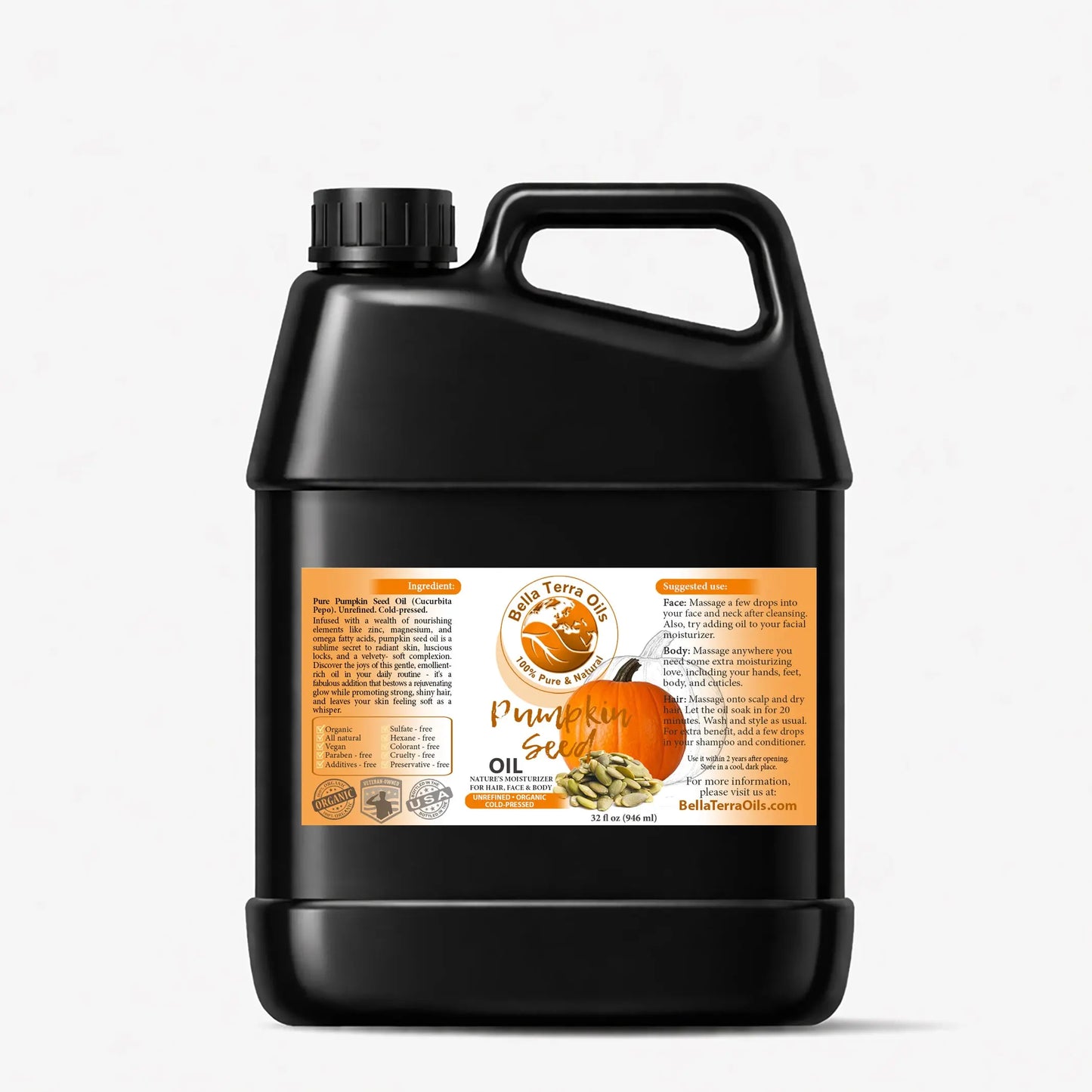 Natural Pumpkin Seed Oil Gallon - 128oz