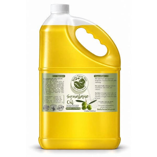 Olive Squalane Oil | Wholesale Bulk Supply of Pure Oil — 1 gallon (128 oz) bottle — Bella Terra Oils