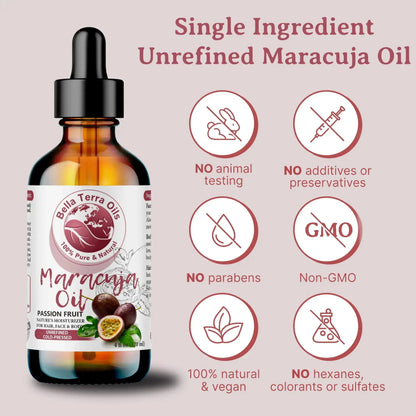 Maracuja Oil - 16oz | Premium Grade, Cold-Pressed Passion Fruit Oil for Skin, Hair & DIY Projects