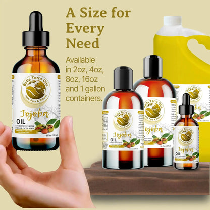 Organic 8oz Jojoba Oil - Pure, Cold-Pressed, All-Natural Oil for Beauty & Wellness