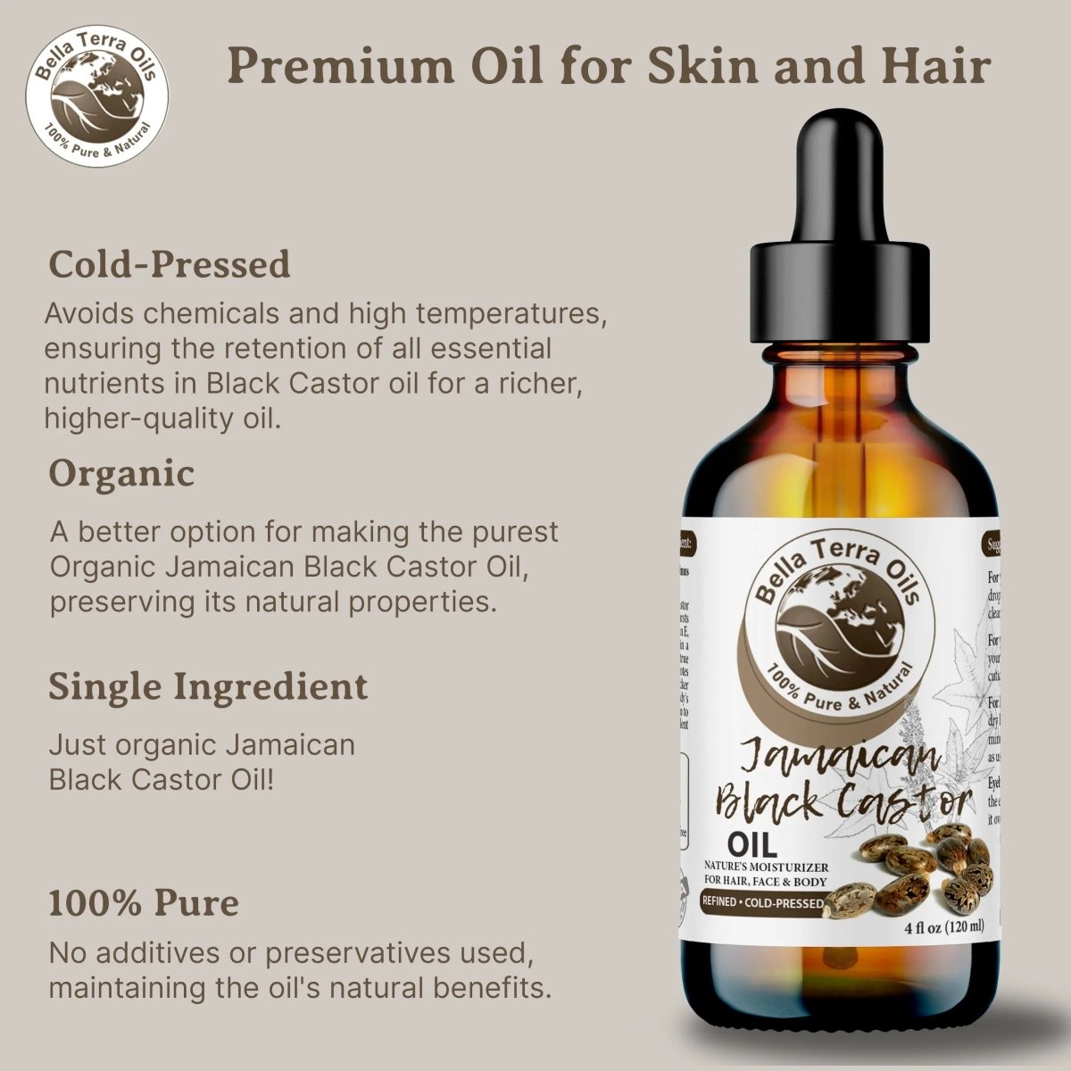 Black Castor Oil - Bella Terra Oils
