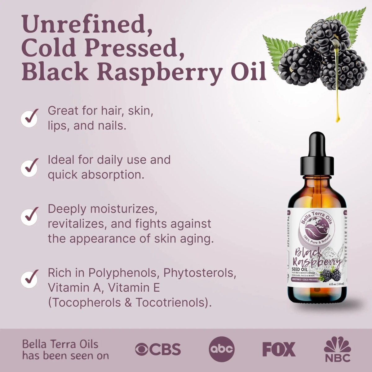 Black Raspberry Seed Oil Gallon - 128oz - Bella Terra Oils