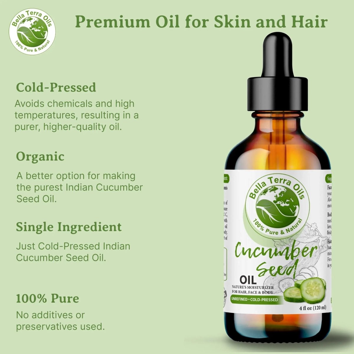 Cucumber Seed Oil Gallon - 128oz - Bella Terra Oils