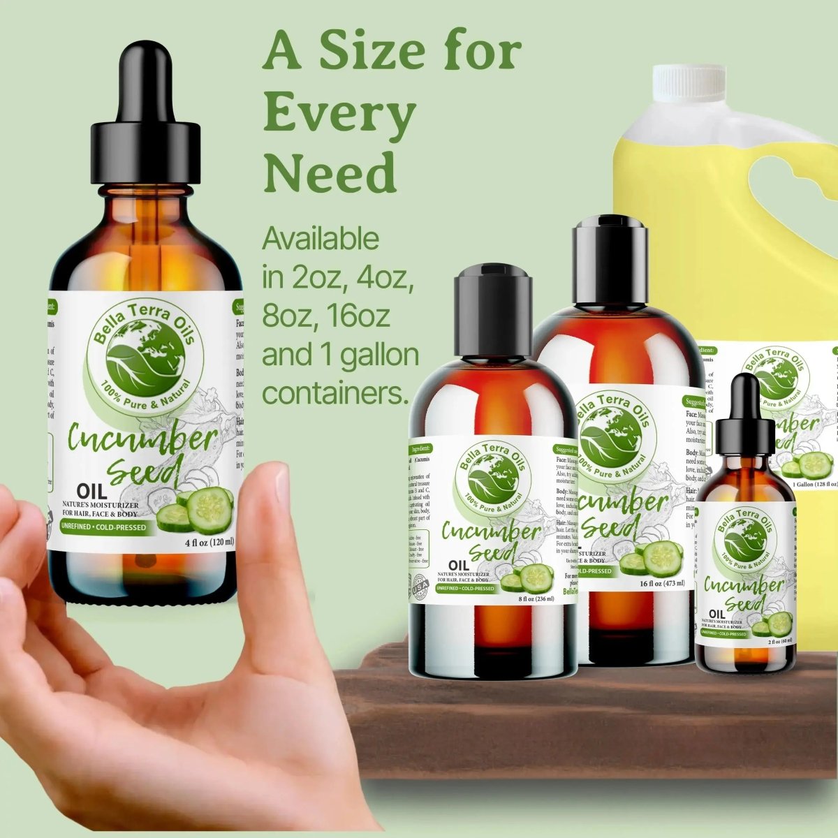 Cucumber Seed Oil Gallon - 128oz - Bella Terra Oils