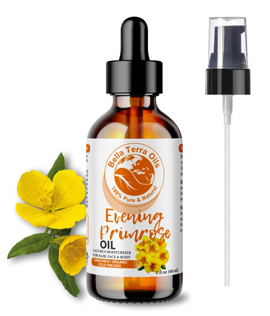 Evening Primrose Oil: Cold-Pressed, Pure, Ideal for Skin and Health - Bella Terra Oils
