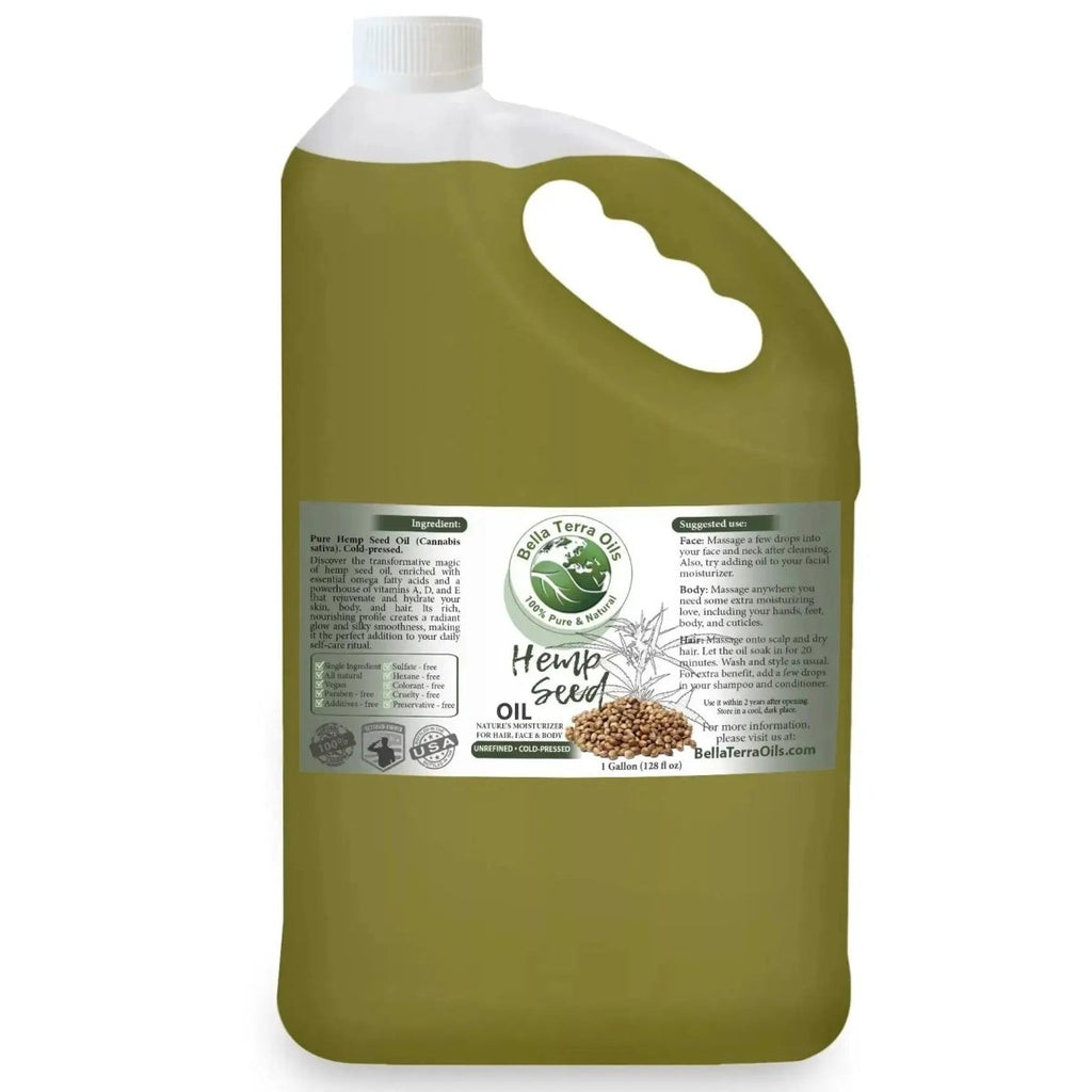 Hemp Seed Oil Gallon - 128oz - Bella Terra Oils